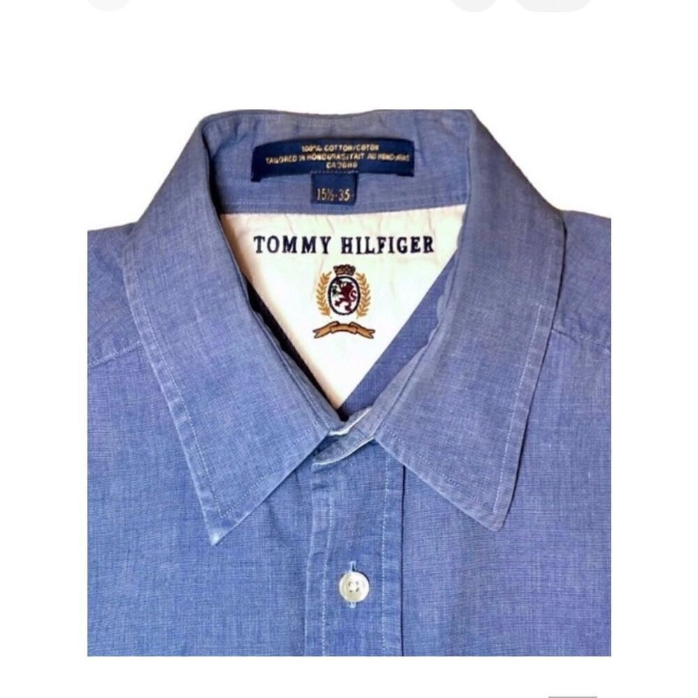 Tommy Hilfiger Vintage Button Down Shirt in Medium Blue Men’s 15 1/2-35